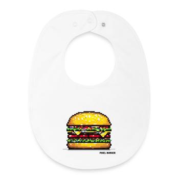 Pixel Hamburger - Baby Organic Lätzchen - Weiß - Vorne