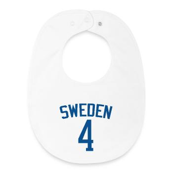 Sweden 4 – Sports Design - Baby Organic Bib - white - Front
