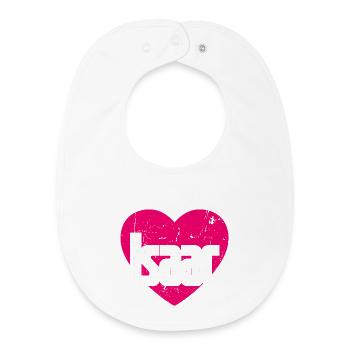 J’aime Isaac Coeur Rose J’aime Isaac - Bavoir bébé bio - blanc - Devant