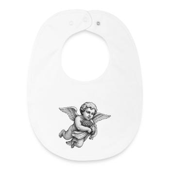 CUPID CHERUB - black & white - Baby Organic Bib - white - Front