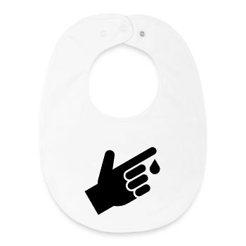 Blood test, blood drops - Baby Organic Bib - white - Front