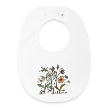 Blumen - Baby Organic Lätzchen - Weiß - Vorne