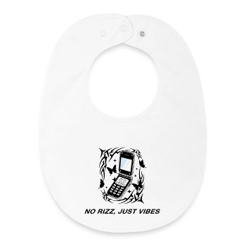 Pas de rizz, juste vibrons téléphone portable - Bavoir bébé bio - blanc - Devant