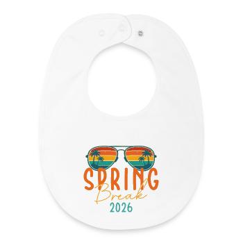 Voyage entre filles Spring Break 2026 Croisière rétro sur la plage - Bavoir bébé bio - blanc - Devant