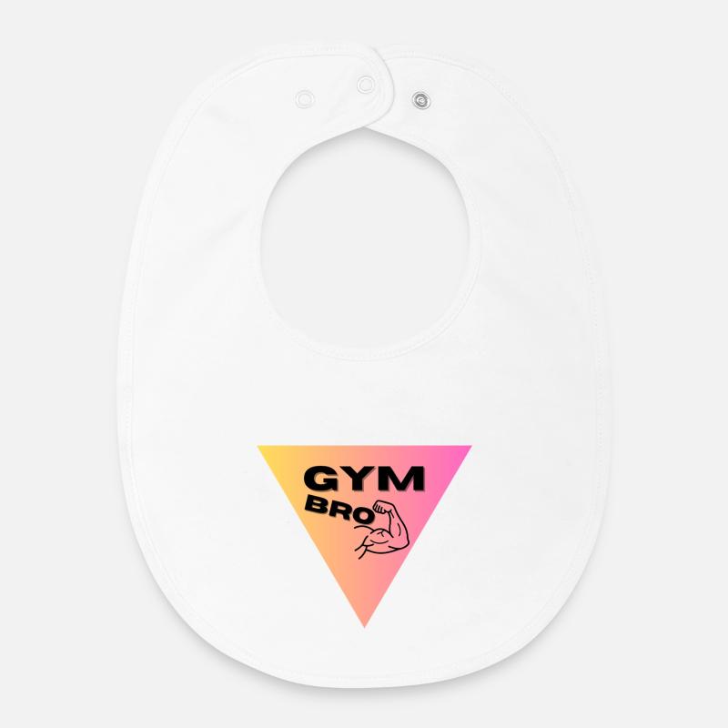 Muscle Logo Triangle - Bavoir bébé bio - blanc
