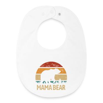 Mama Bear - Muttertag - Vintage Geschenk - Baby Organic Lätzchen - Weiß - Vorne