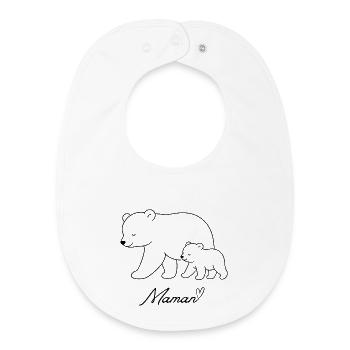 Mama Bär, Bär, Muttertag. - Baby Organic Lätzchen - Weiß - Vorne