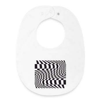 Optic Curve Grid - Baby Organic Bib - white - Front
