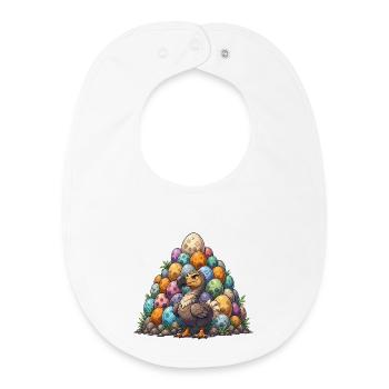 La colline colorée des œufs de dodo - Bavoir bébé bio - blanc - Devant