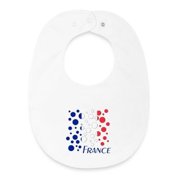 French Circle Dots Pattern - Baby Organic Bib - white - Front