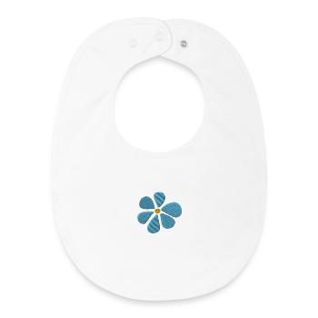 Embroidered daisy - Baby Organic Bib - white - Front