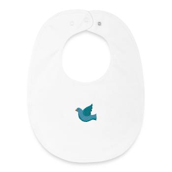 Dove embroidered - Baby Organic Bib - white - Front