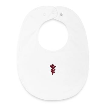 Coral embroidered - Baby Organic Bib - white - Front