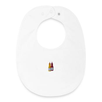 Ketchup and mustard embroidered - Baby Organic Bib - white - Front