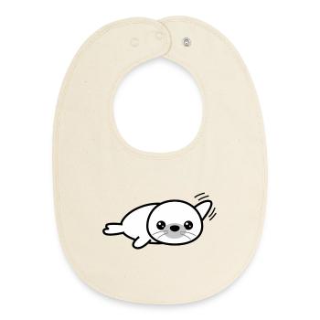 seal - Baby Organic Bib - soft Ecru - Front