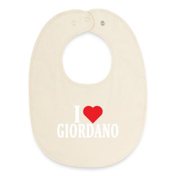 t-shirt I love Giordano t-shirt gift idea - Baby Organic Bib - soft Ecru - Front