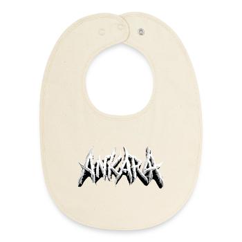 Ankara Turkey - Ankara Metal Music Headbanger - Baby Organic Bib - soft Ecru - Front