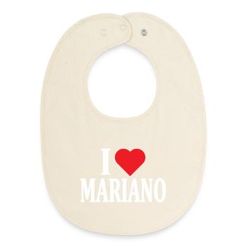 t-shirt J’aime Mariano t-shirt idée cadeau - Bavoir bébé bio - écru doux - Devant