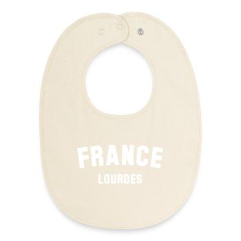 LOURDES, France - Bavoir bébé bio - écru doux - Devant