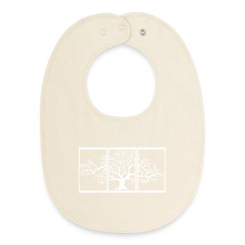Nature View (White) - Baby Organic Bib - soft Ecru - Front