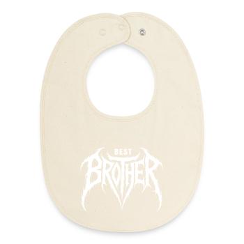 Meilleur Frère, Idéal Cadeau Idée Anniversaire - Bavoir bébé bio - écru doux - Devant