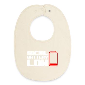 Geek Low Social Batterie - Baby Organic Lätzchen - Natur - Vorne