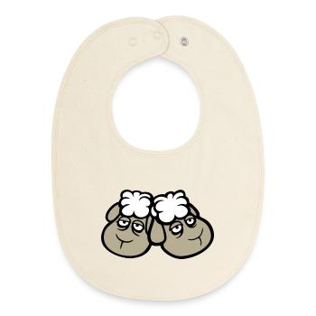 Couple de moutons Fatigué Triste Somnolent Ami épuisé - Bavoir bébé bio - écru doux - Devant
