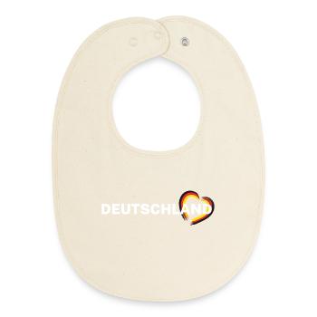 Allemagne – Coeur en or rouge noir - Bavoir bébé bio - écru doux - Devant