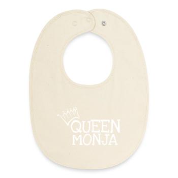 First name Monja - Baby Organic Bib - soft Ecru - Front