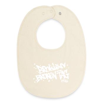 broken-tag-dos - Baby Organic Bib - soft Ecru - Front