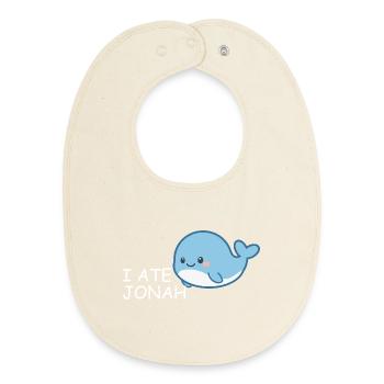 I Ate Jonah – Witziger Bibel Wal für Kinder - Baby Organic Lätzchen - Natur - Vorne