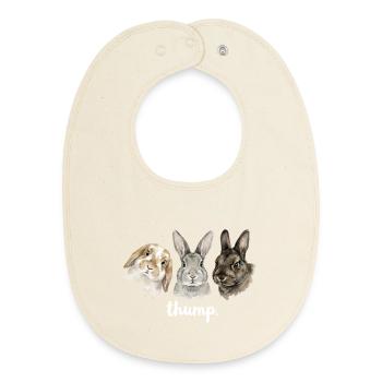 Un petit coup de lapin amusant pour les amateurs de lapins - Bavoir bébé bio - écru doux - Devant