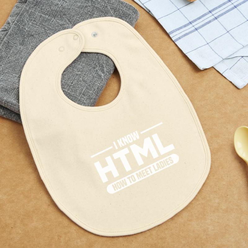 HTML Humor Code Programmierer Spruch Baby Organic Lätzchen