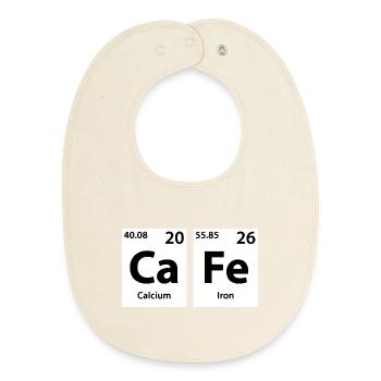 CaFe Chemistry Periodic Table - Baby Organic Bib - soft Ecru - Front