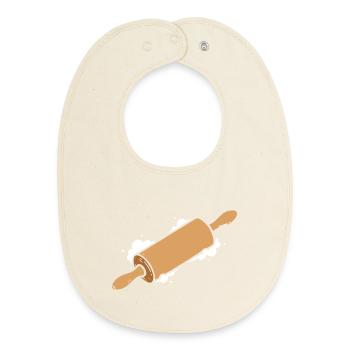 Nudelholz Einfach Symbol - Baby Organic Lätzchen - Natur - Vorne