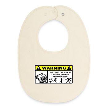 Avertissement Turbo Race - Bavoir bébé bio - écru doux - Devant