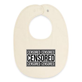 Censored Funny Statement Freedom Logo - Baby Organic Bib - soft Ecru - Front