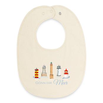 Gönn Dir Meer Leuchtturm Kollektion - Baby Organic Lätzchen - Natur - Vorne