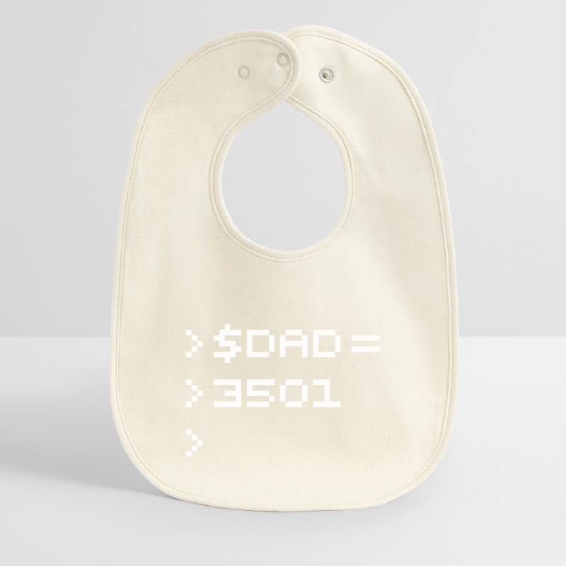DAD 8-Bit Code Nerd Pixel Terminal Retro Baby Organic Bib
