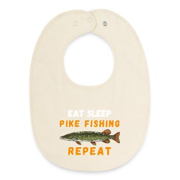 Eat, Sleep Hechtfischen Wiederholen Angler Geschenk - Baby Organic Lätzchen - Natur - Vorne