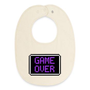 Game Over Shield Rétro Gamer - Bavoir bébé bio - écru doux - Devant