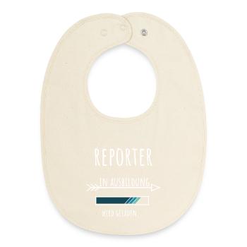 Journalism Student Profession Training Reporter - Baby Organic Bib - soft Ecru - Front