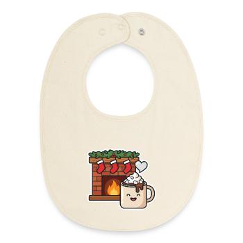 Chocomel warm am Feuer, fröhlich - Baby Organic Lätzchen - Natur - Vorne