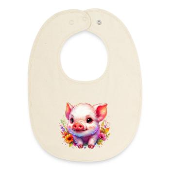 Porcelet porcelet - Bavoir bébé bio - écru doux - Devant