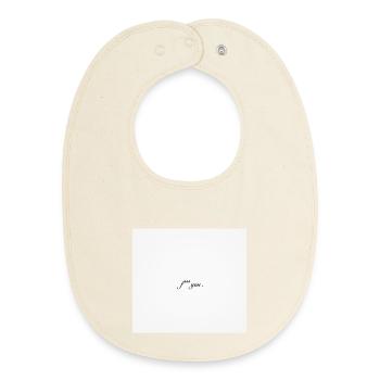 Bold Censored Profanity Statement Design - Baby Organic Bib - soft Ecru - Front