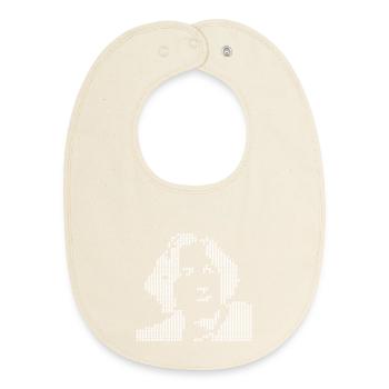 Pixel Oscar Wilde portrait Halftone - Baby Organic Bib - soft Ecru - Front