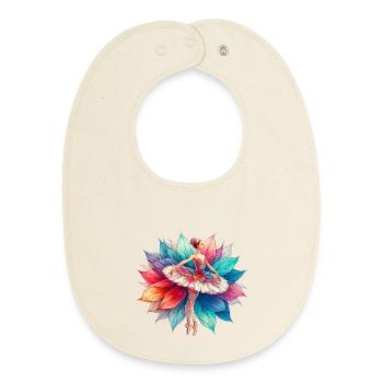 Ballet dancer with tutu - Baby Organic Bib - soft Ecru - Front