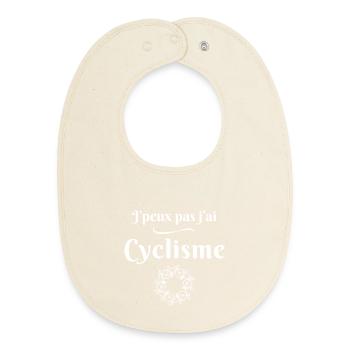 cyclisme, vélo, cycliste - Bavoir bébé bio - écru doux - Devant
