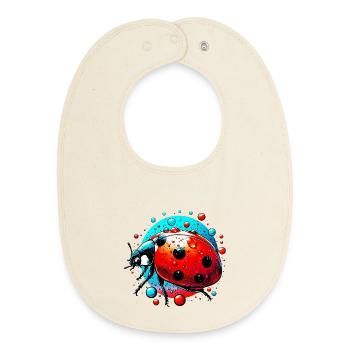 Ladybug - Baby Organic Bib - soft Ecru - Front
