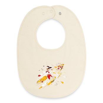 Rowing Team Sketch - Baby Organic Bib - soft Ecru - Front